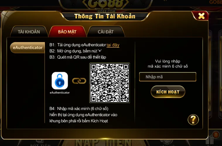 Xác Thực Tài Khoản Của Bạn Để Bảo Vệ Tài Khoản Của Bạn Tại Go88 