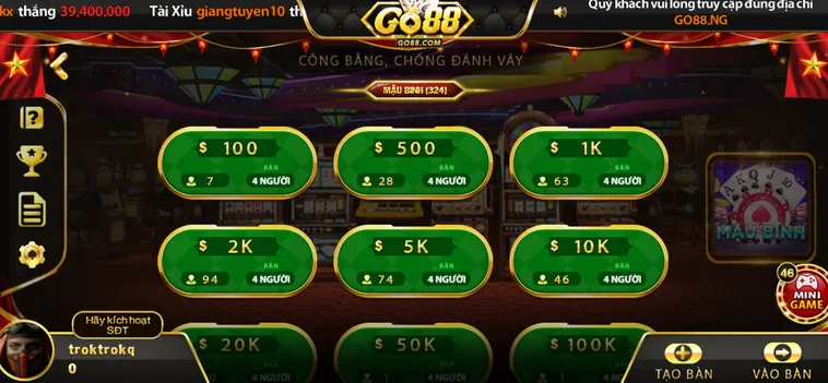 Mậu Binh Tại Go88 Sân Chơi Đỉnh Cao Cho Các Cao Thủ Xếp Bài Chiến Thuật