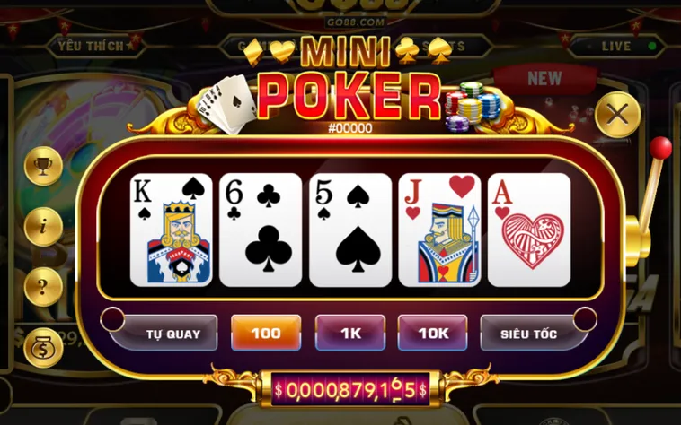Trải Nghiệm Sức Hấp Dẫn Cực Đỉnh Của Hệ Thống Minigame Mini Poker Tại Go88